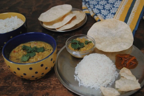Saturday Special: Dal, rice, pickle and papads